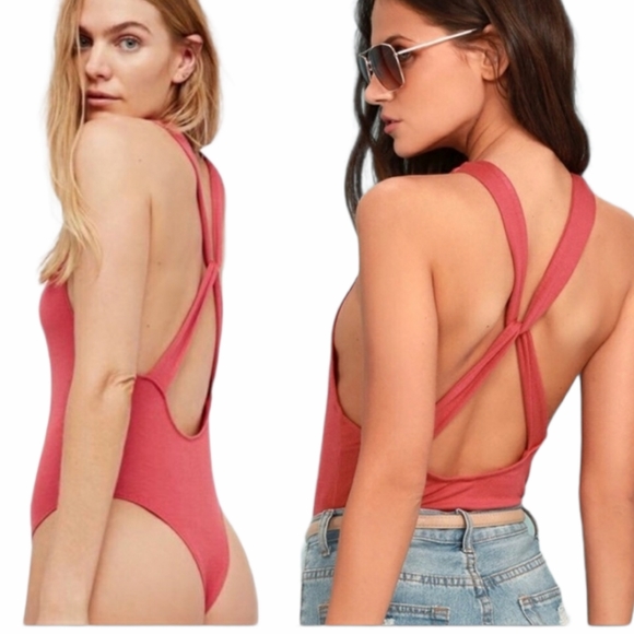 Free People Up And Around Bodysuit Cherry Red - Picture 4 of 9